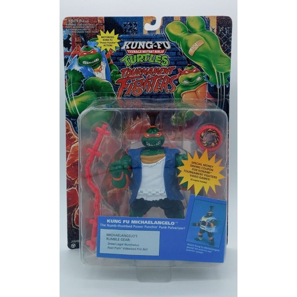 1994 Playmates TMNT Kung Fu Michaelangelo Action Figure Vintage MOC Rare!!